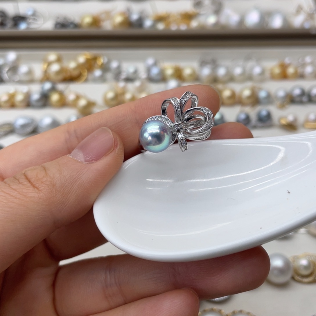 海水珍珠戒指银S925镶嵌