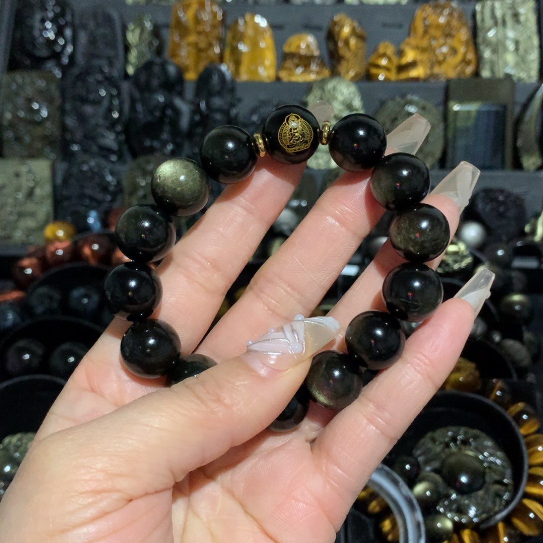 黑曜岩手链未镶嵌虚***