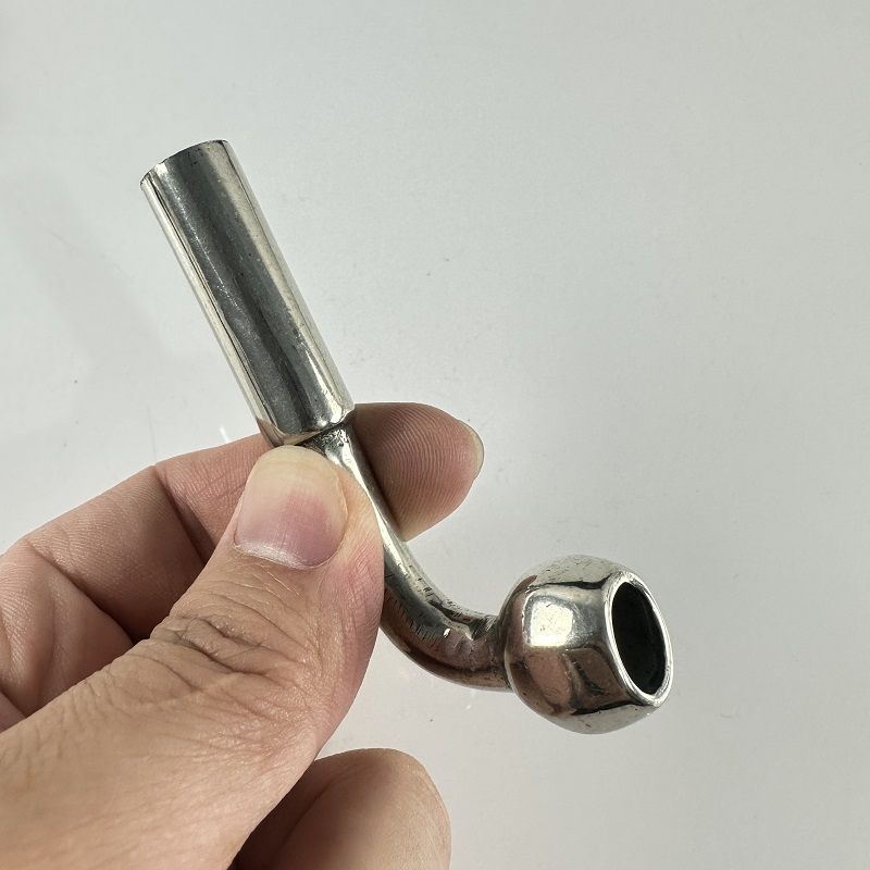 白铜叶子烟锅  圆头形状带棱角卷烟锅 云贵川手卷土烟专用烟斗