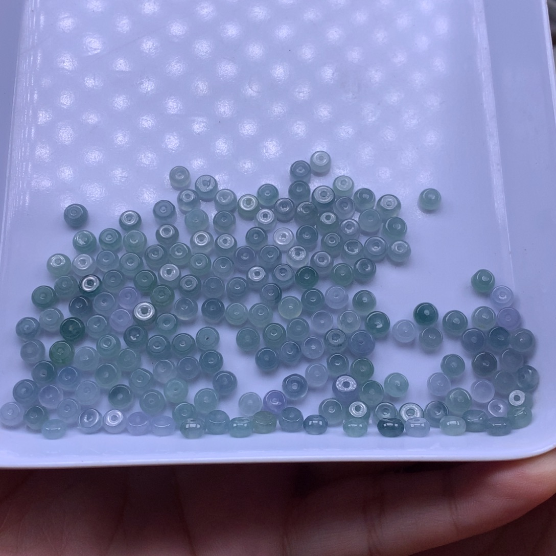 古***尔翡翠未镶嵌手链天然翡翠A货散珠