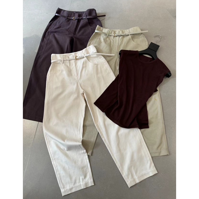 JING2025春夏新款3025高腰休闲裤女裤宽松百搭直筒裤长裤显瘦