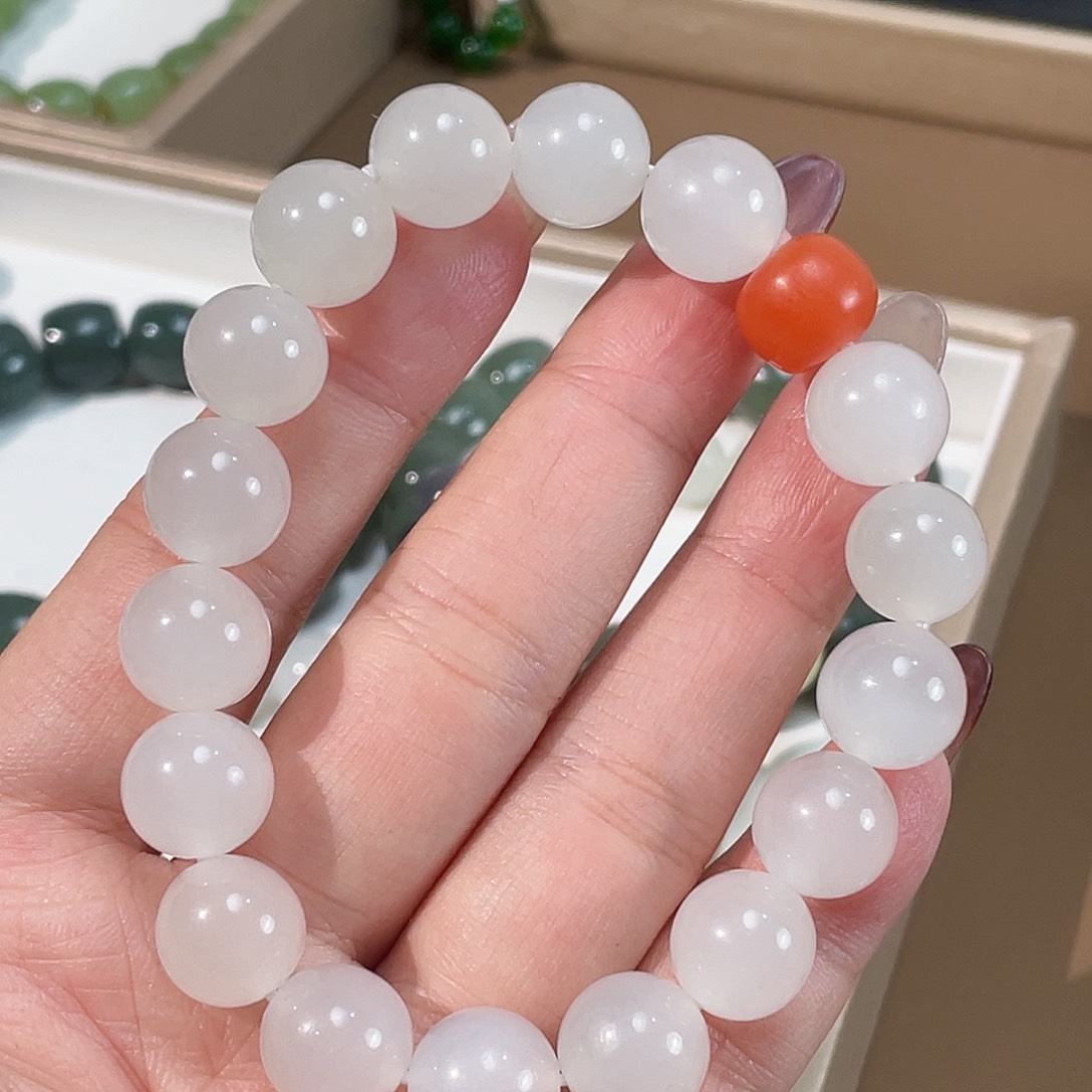 和田玉手链未镶嵌青海料12