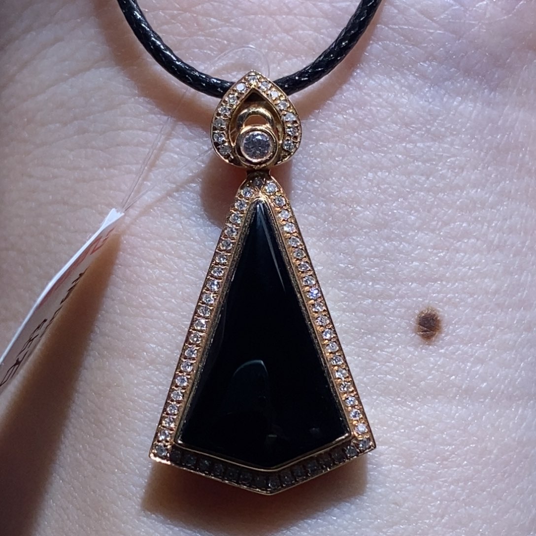 吊坠(不含链)18K金镶嵌翡翠