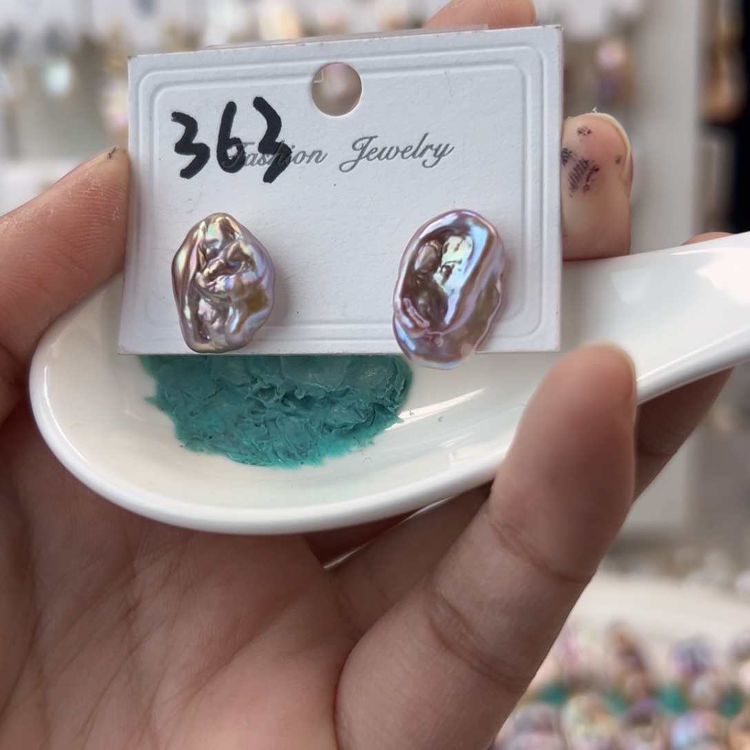 淡水珍珠耳饰银S925镶嵌