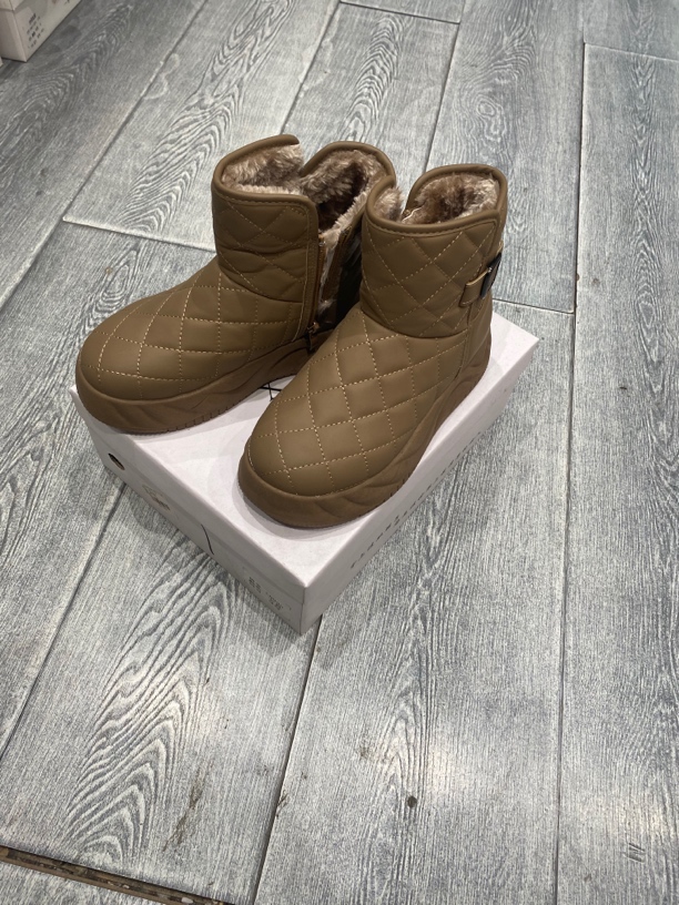 格纹25时尚女鞋INS风保暖厚底时尚雪地靴低帮冬季女士