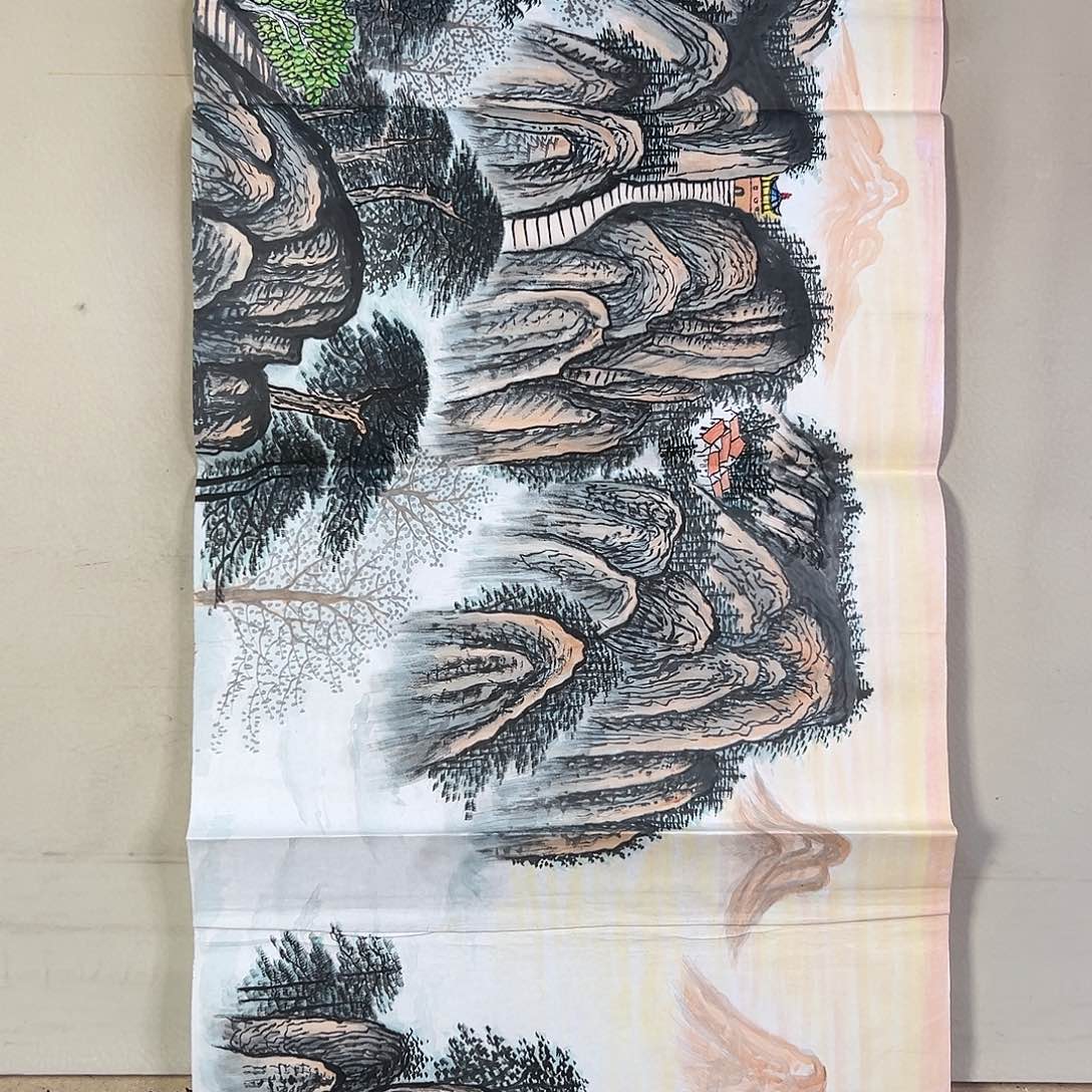 国画639 牡丹之花之叶的颜色与叶