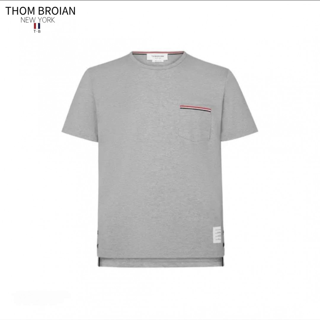 THOM BROIANTB【官方正品】TB罗缎饰袋纯色圆领套头短T