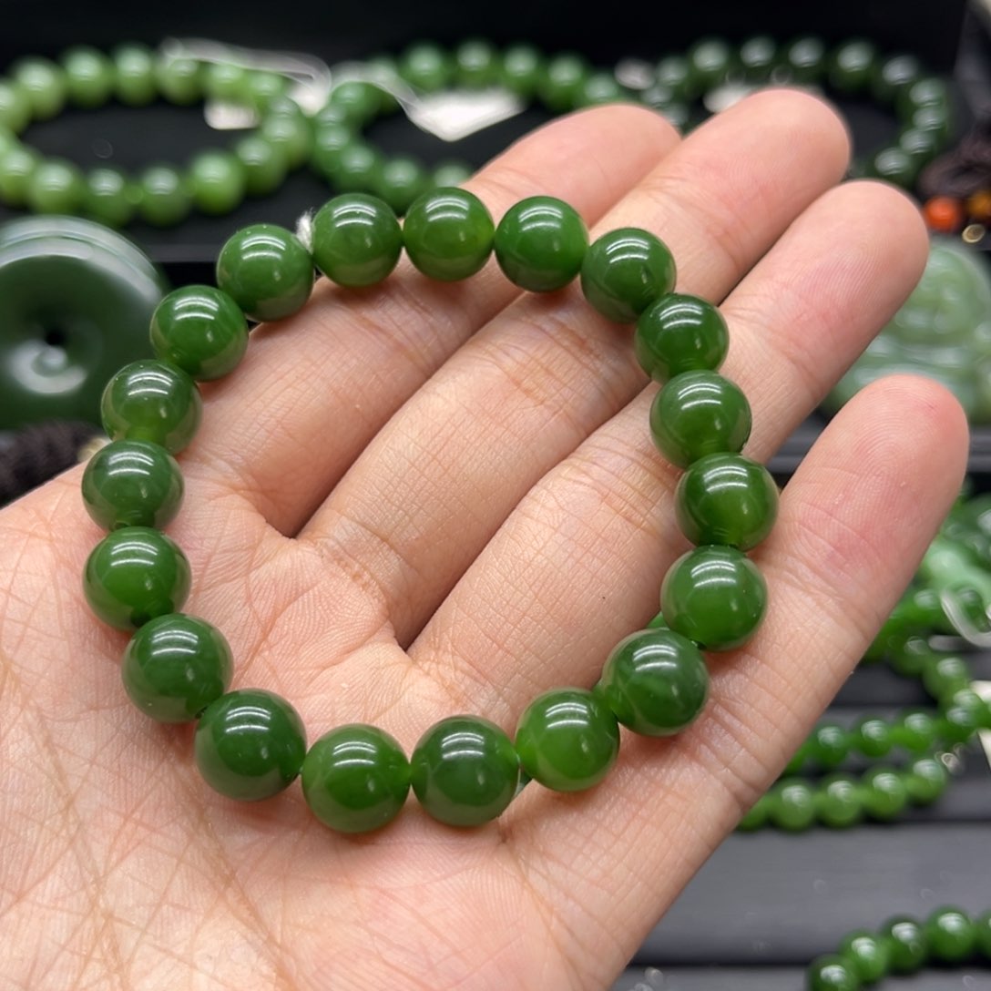 和田玉（碧玉）手链未镶嵌