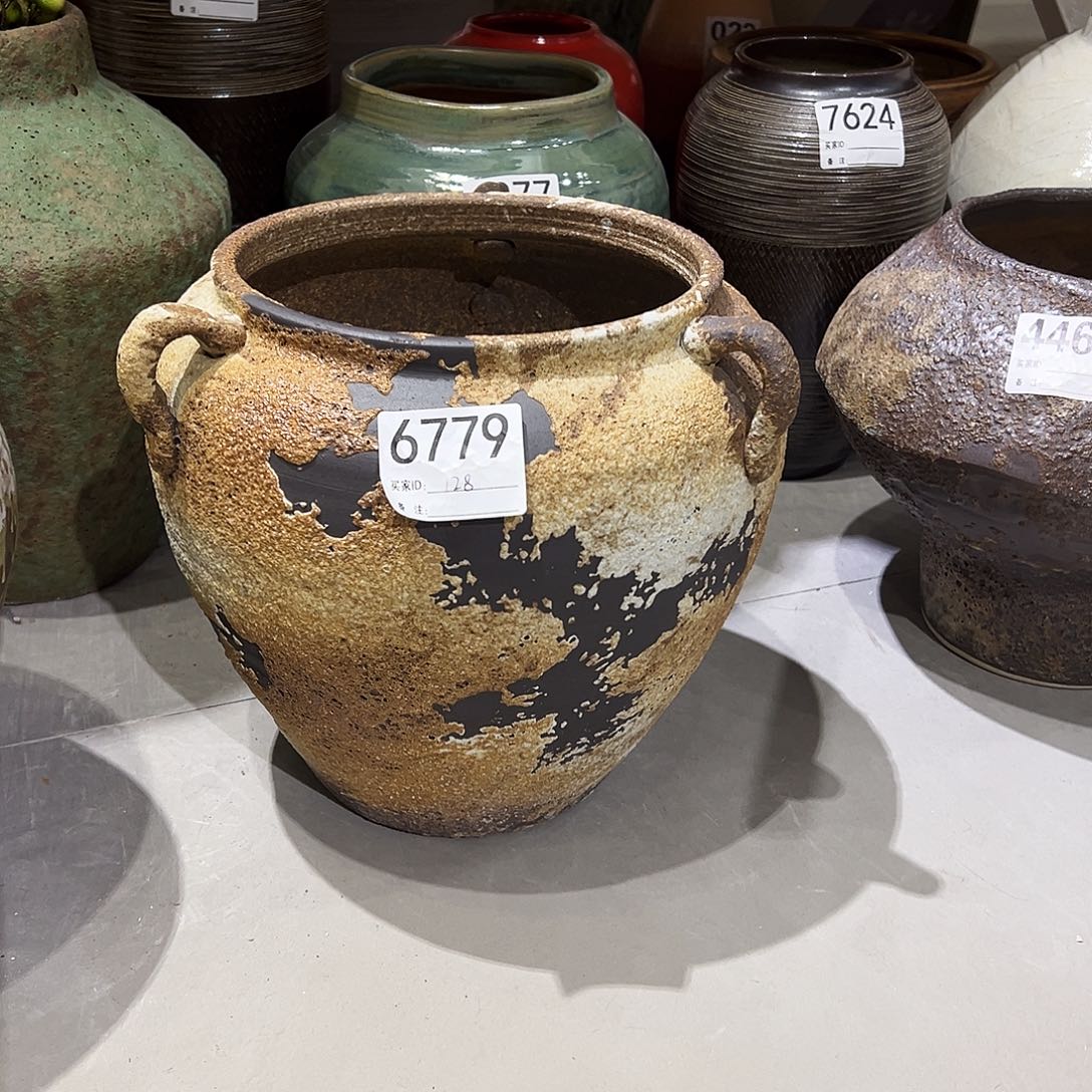 瓶6779高25口18陶瓷花瓶无孔