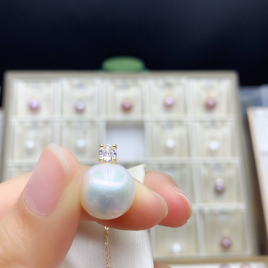 淡水珍珠颈饰合金边*~