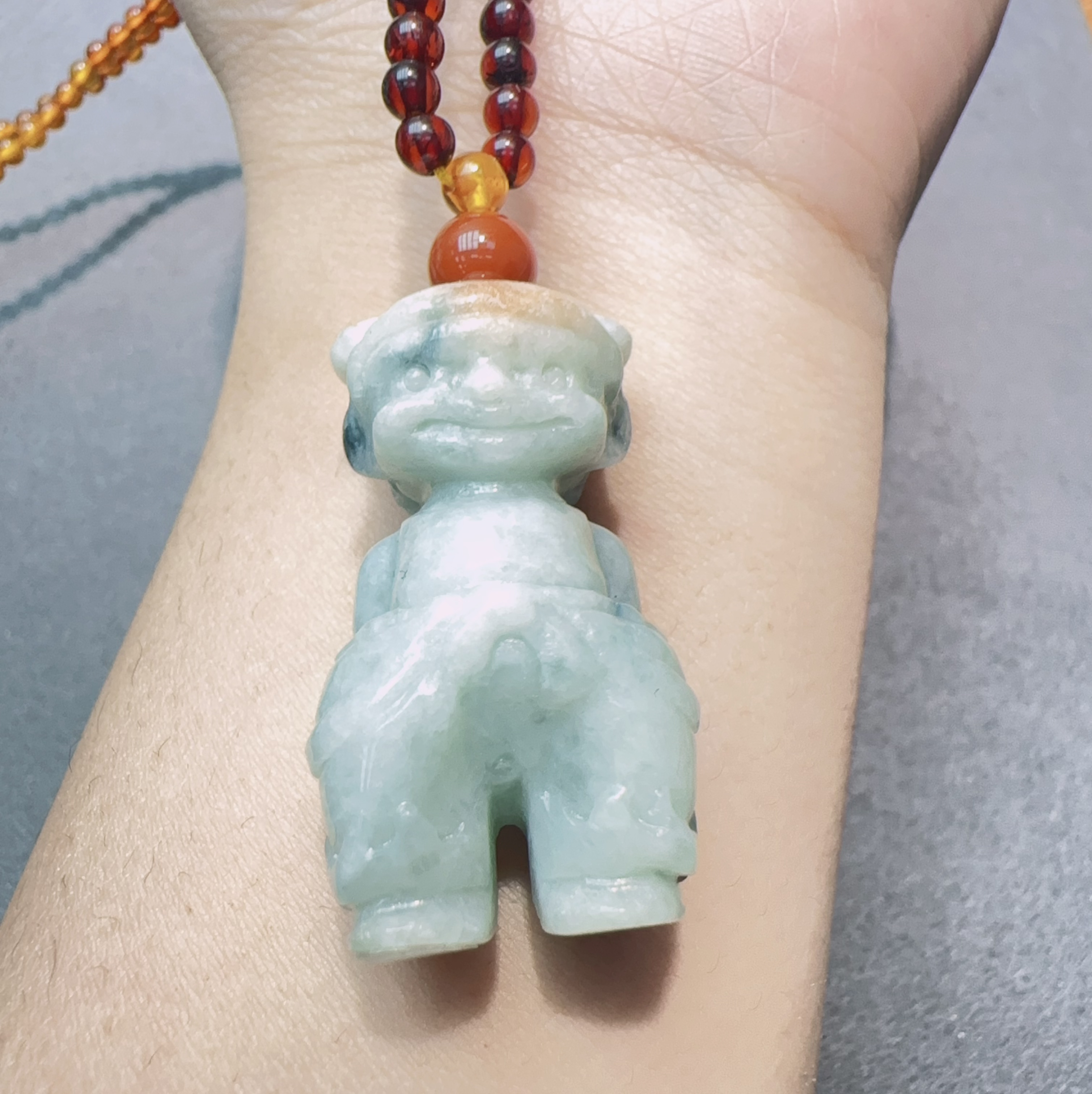 精雕哪吒玉佩挂件