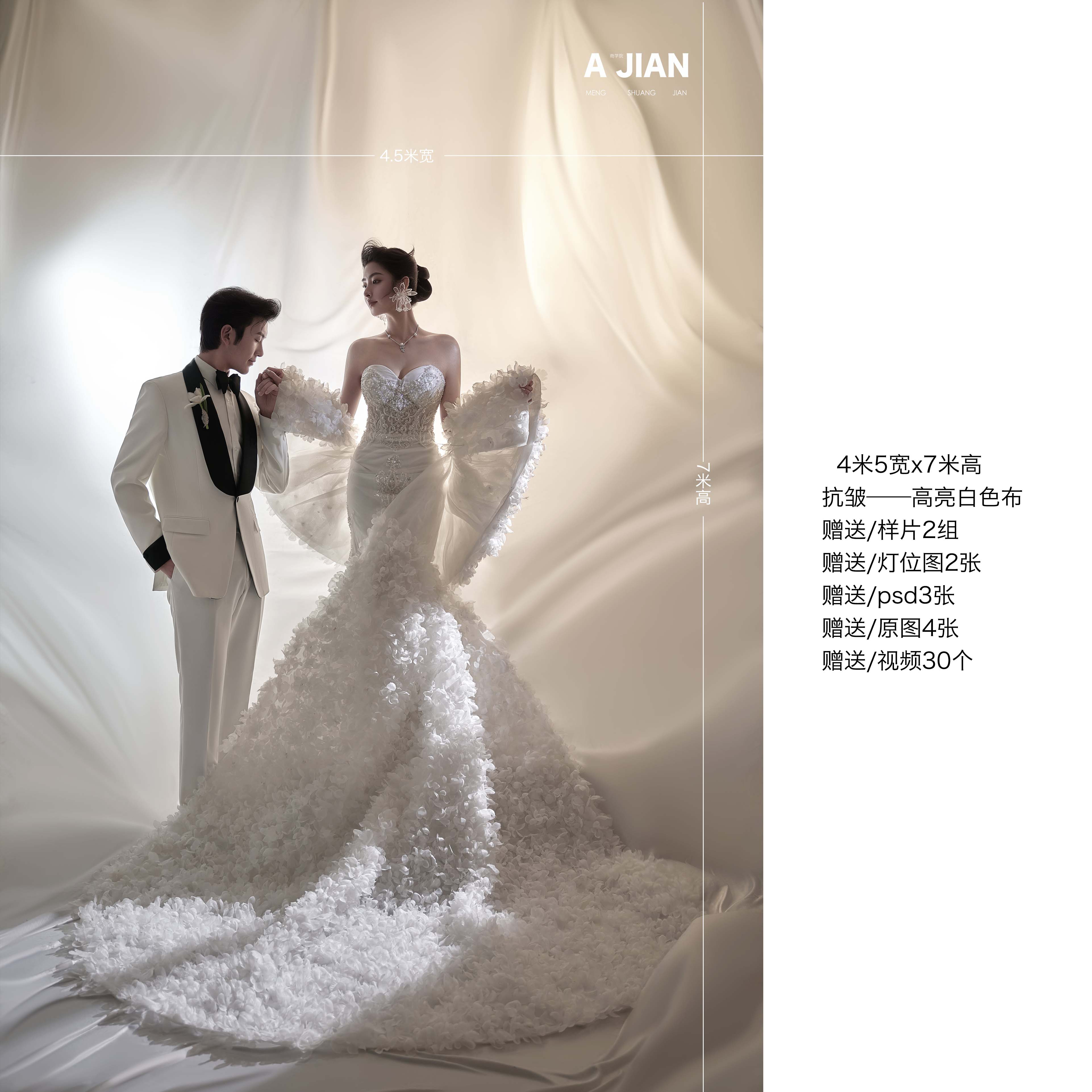 阿健老师推荐宽4.7米-高7米网红蓝黑色米色白色弹力缎面布背景