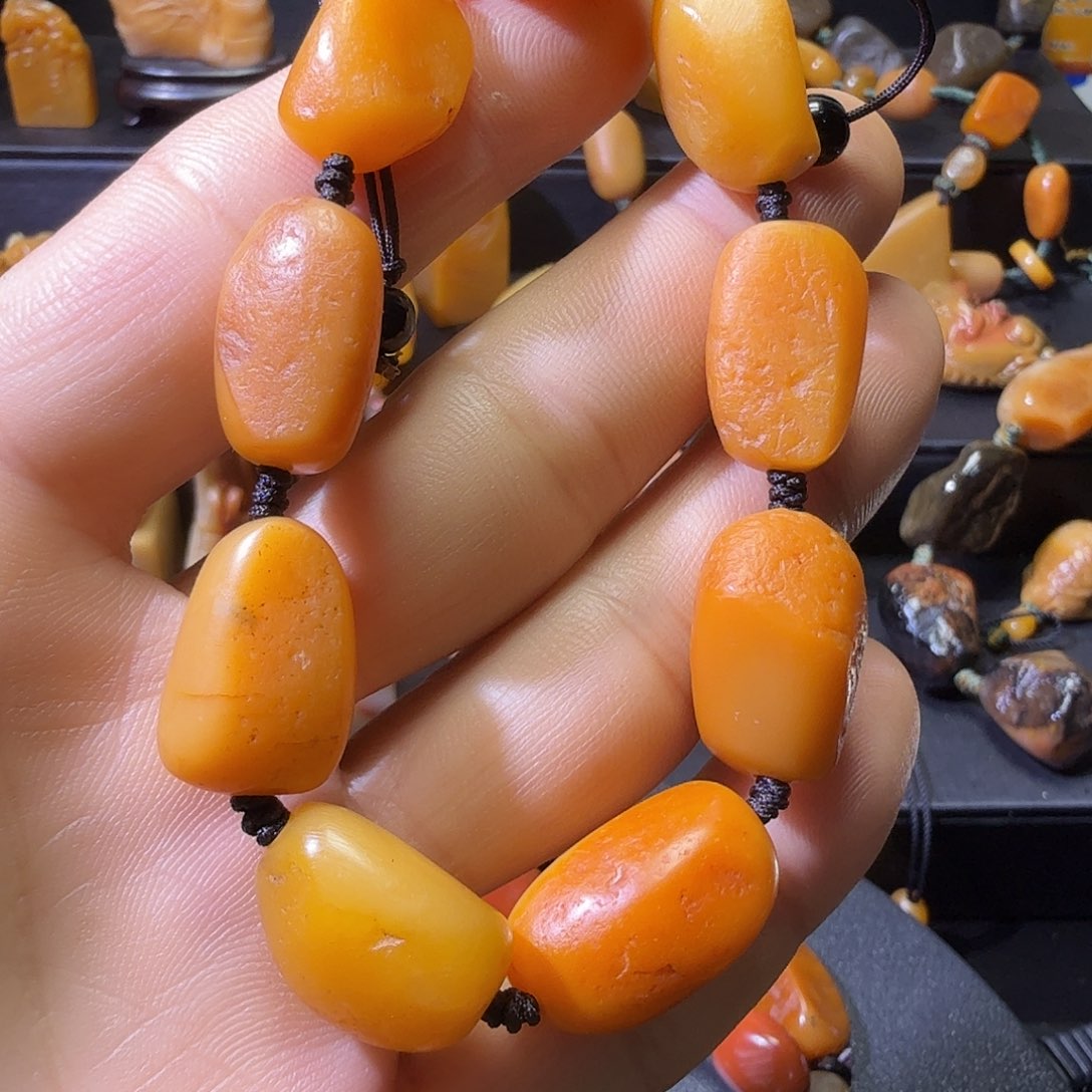 知***.印石寿山石寿山田黄石手串