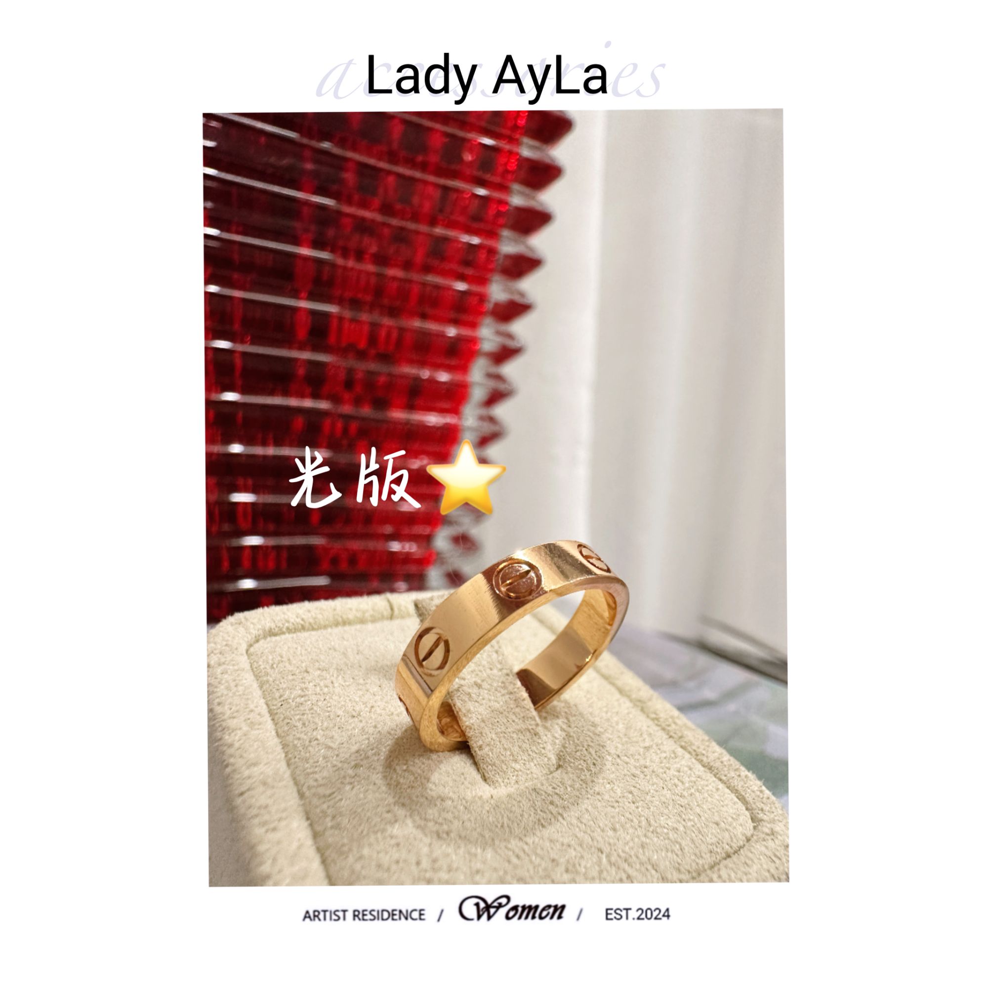 925银合成锆石戒指 卡时尚金色气质戒指AL138/AL145