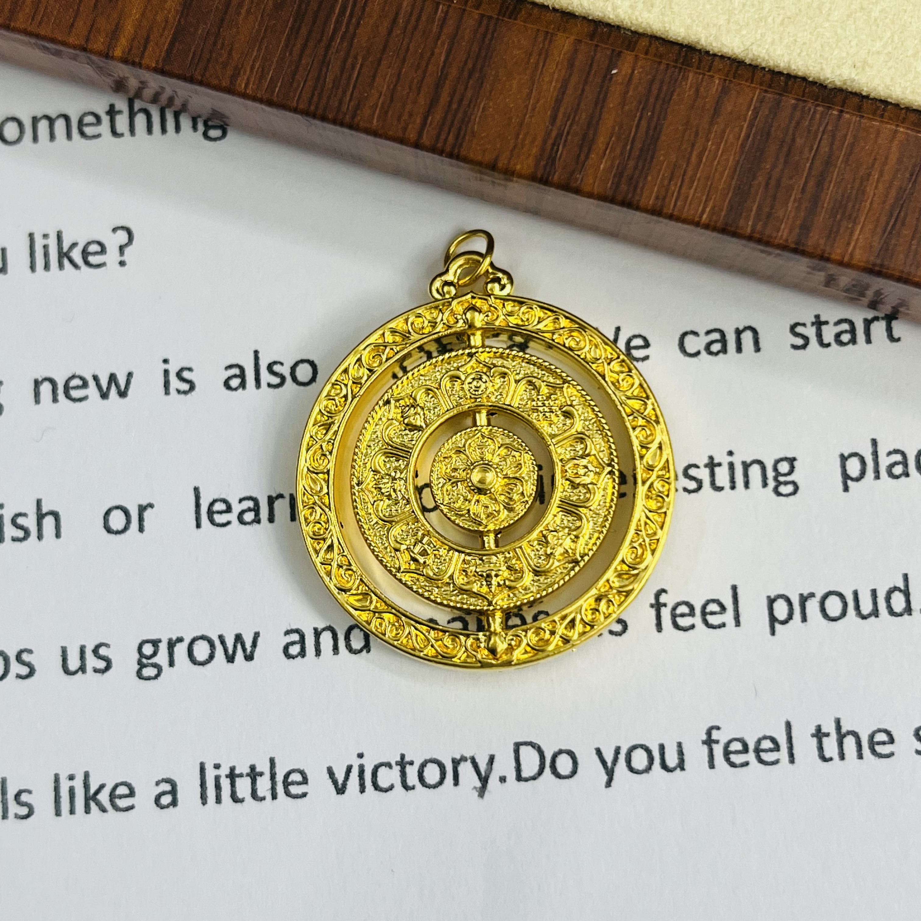 足金999小祥纹八宝罗盘黄金首饰配件DP2814-03490