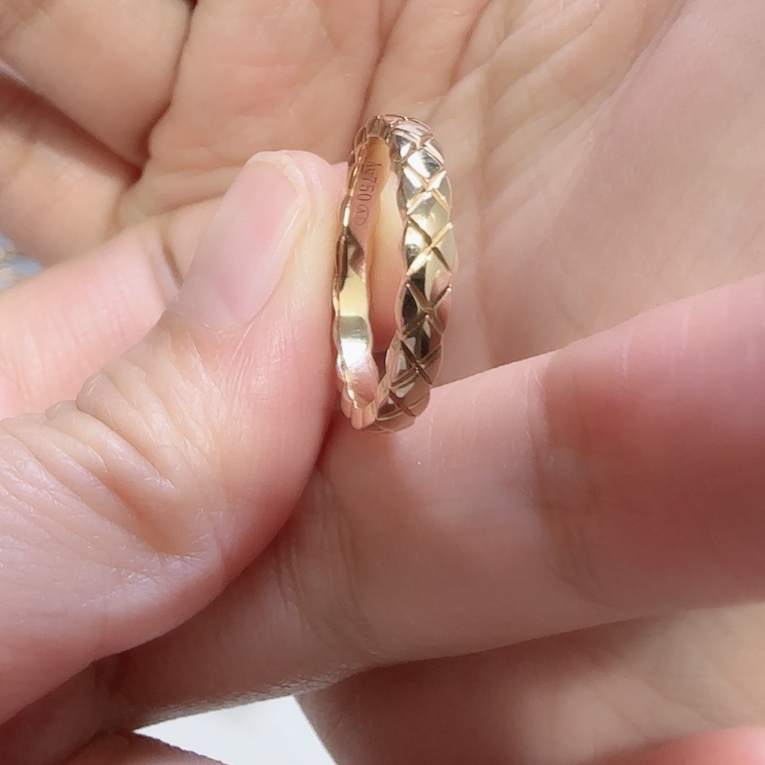 18K金戒指/指环12圈口玫瑰金