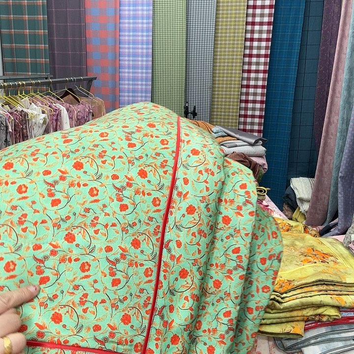 棉莫代尔纤维绿色蔷薇花夏被