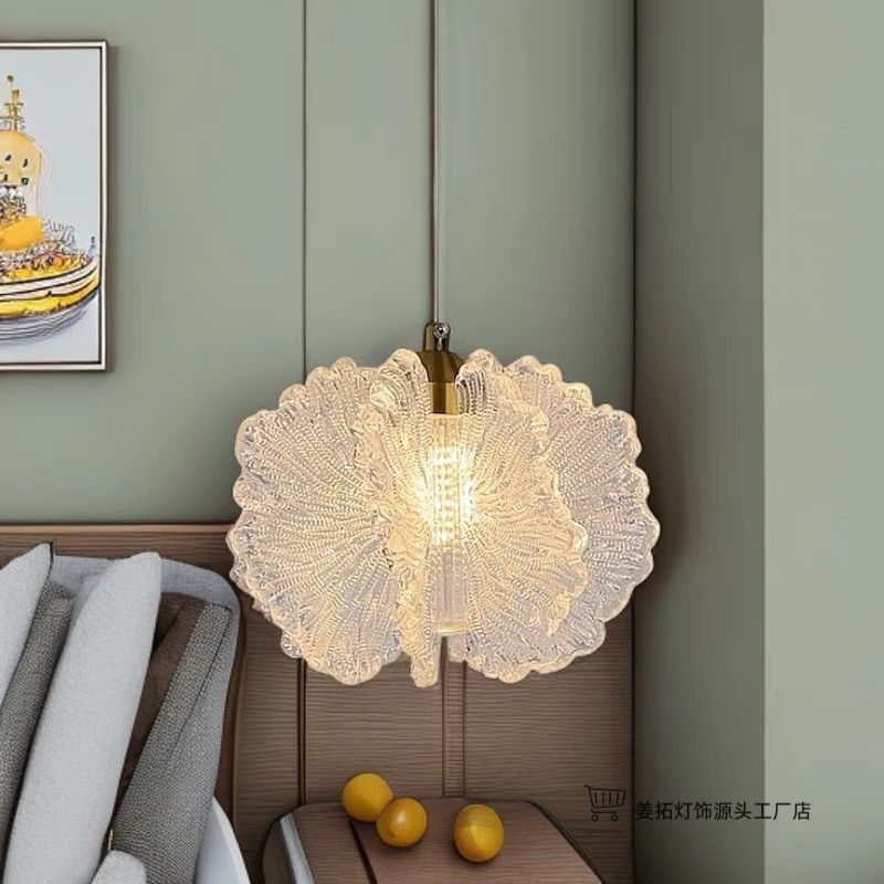 法式吊灯奶油风床头灯吊线灯现代简约卧室床头吊灯创意法式小吊灯