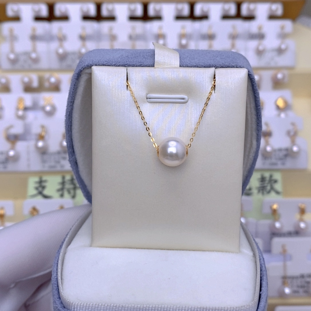 海水珍珠18K金镶嵌套链