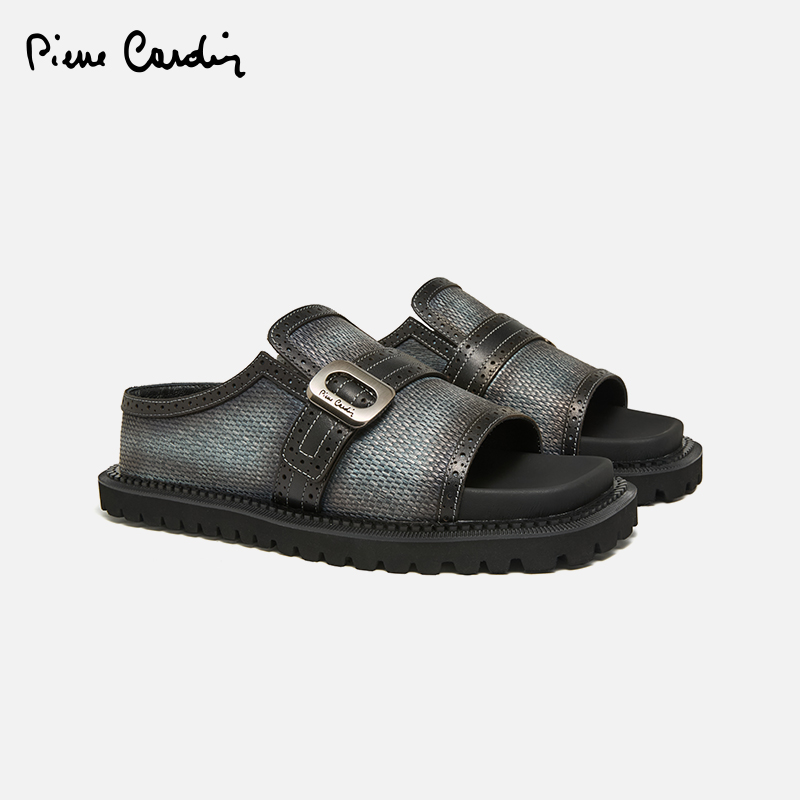 皮尔卡丹 Pierre Cardin 女鞋小牛皮织物休闲凉鞋C52C2159