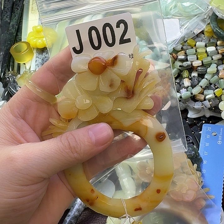 简***乐蛇纹石玉合金发饰
