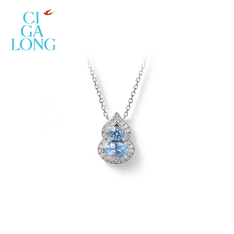 CIGALONG宝葫芦海水蓝项链/戒指/耳钉「东方悠然」