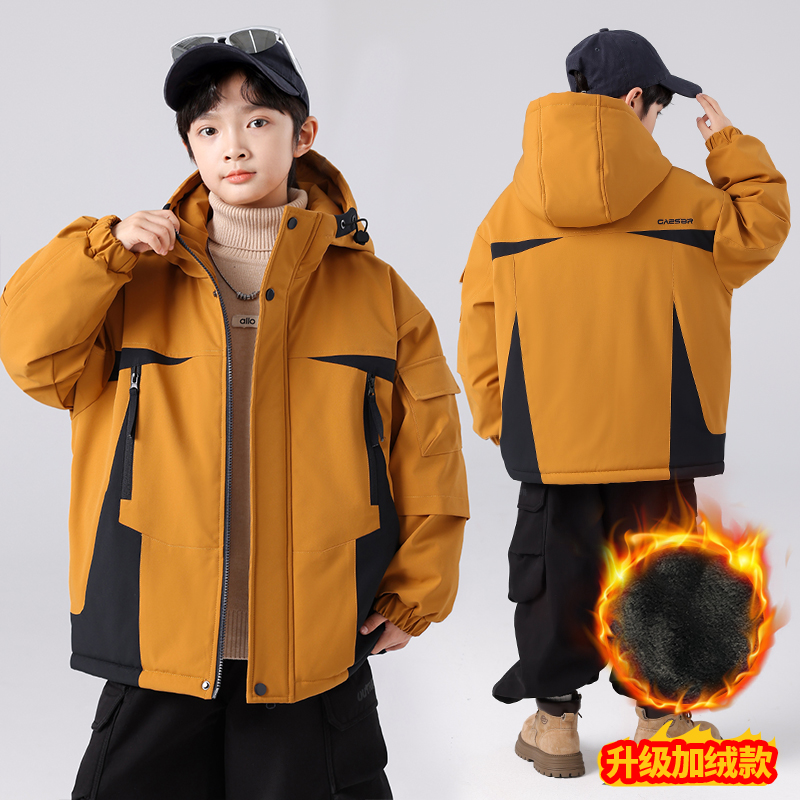男童秋冬款外套2025新款冬季加绒加厚中大儿童男孩外套C5161