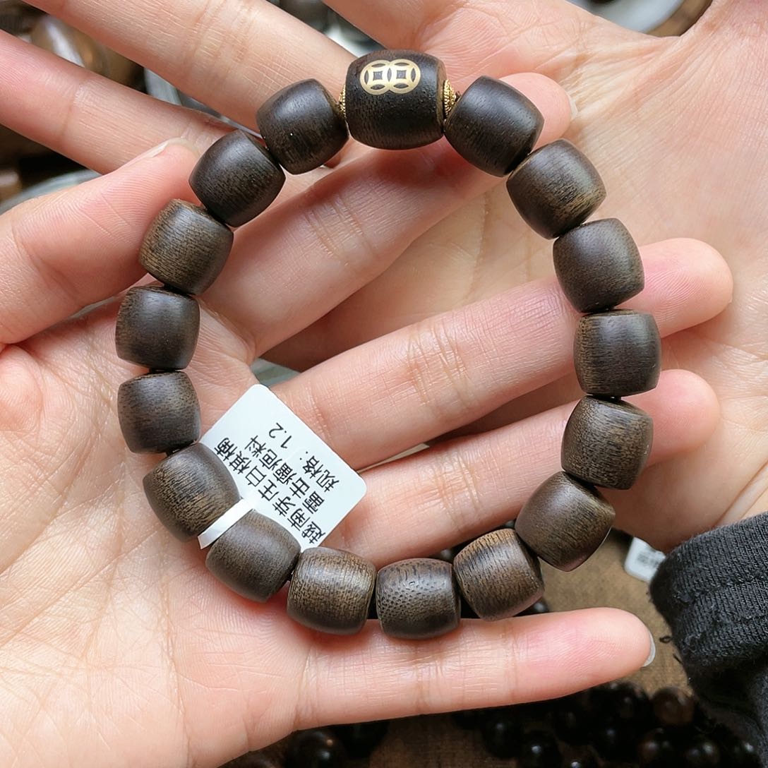 沉香手串锋**电越南芽庄白棋楠