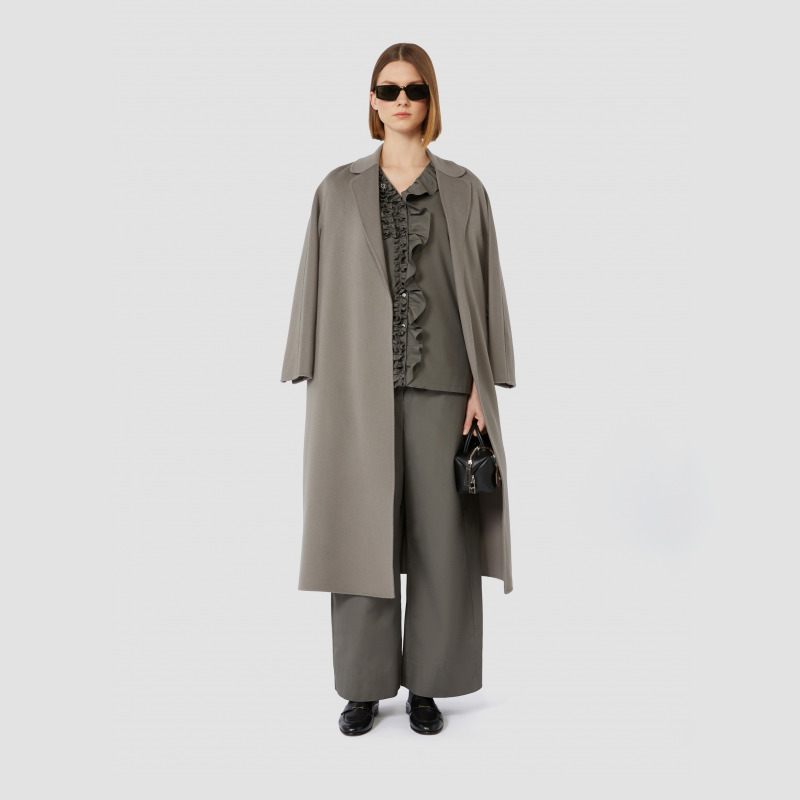 MaxMara 2025早秋新品女装绵羊毛系带大衣外套9016085106