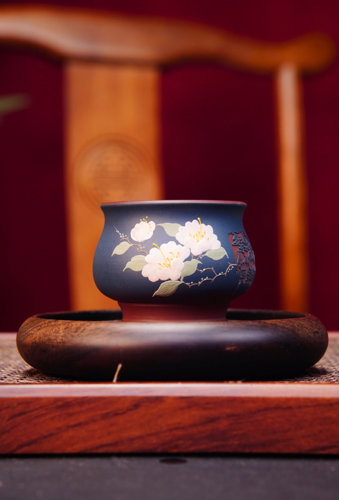 宜兴原矿紫砂 全手工制作 双色繁花似锦 堆绘 变色