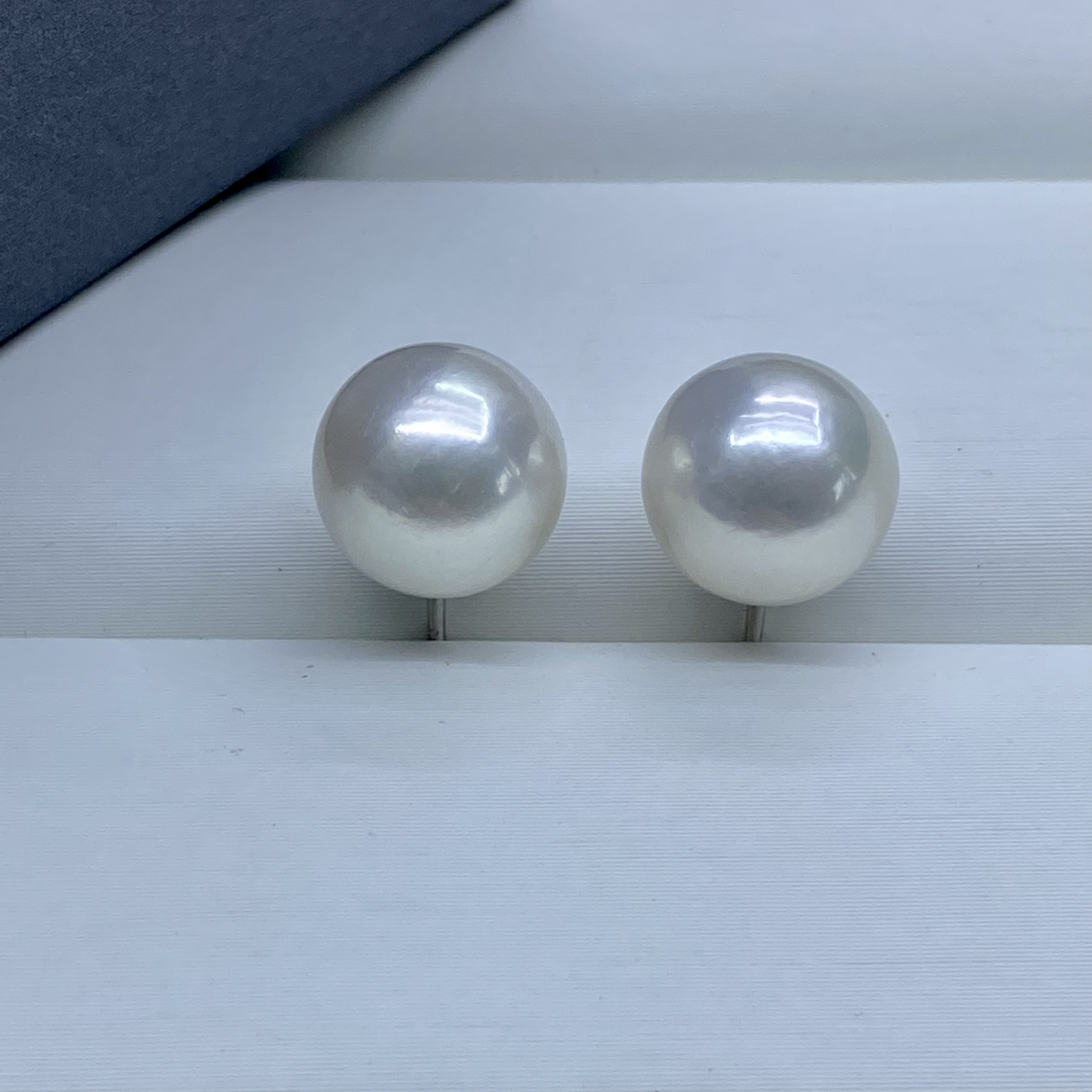 琪心淡水爱迪生珍珠素耳钉11-12 @@DS-ED001