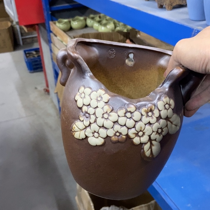 陶瓷花盆单场满9.9发15*11*18.5壁挂盆