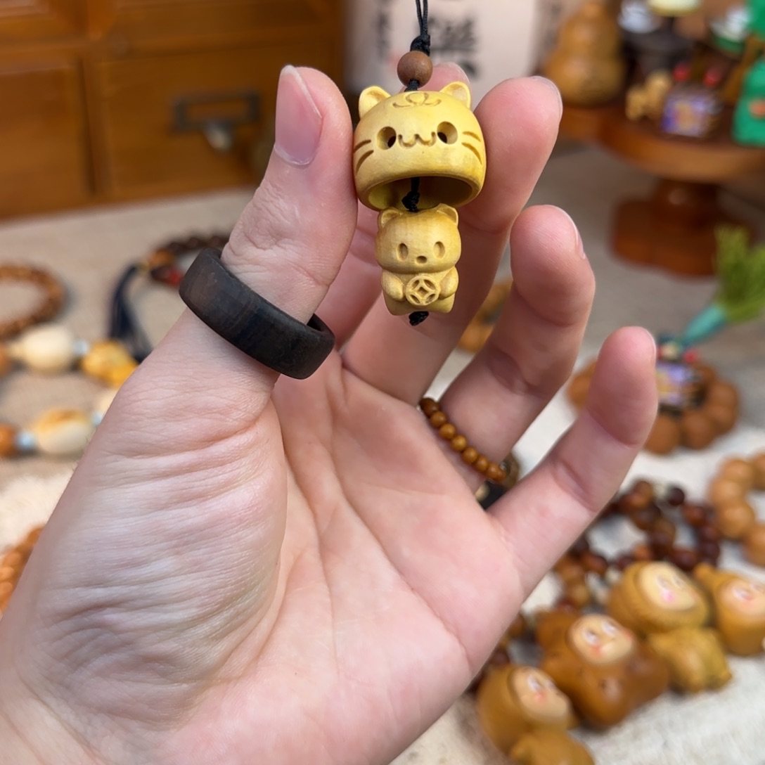 非洲檀香无事牌躲猫猫手机链