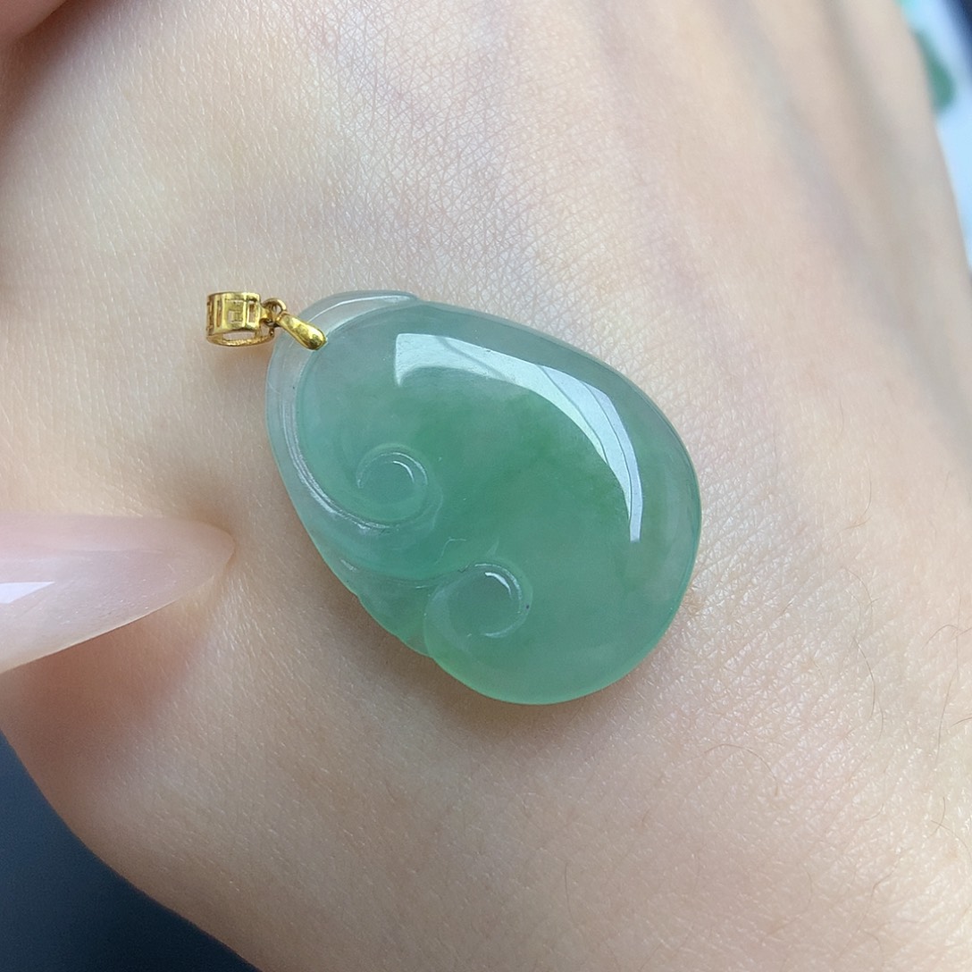 翡翠颈饰18K金镶嵌8888888888888