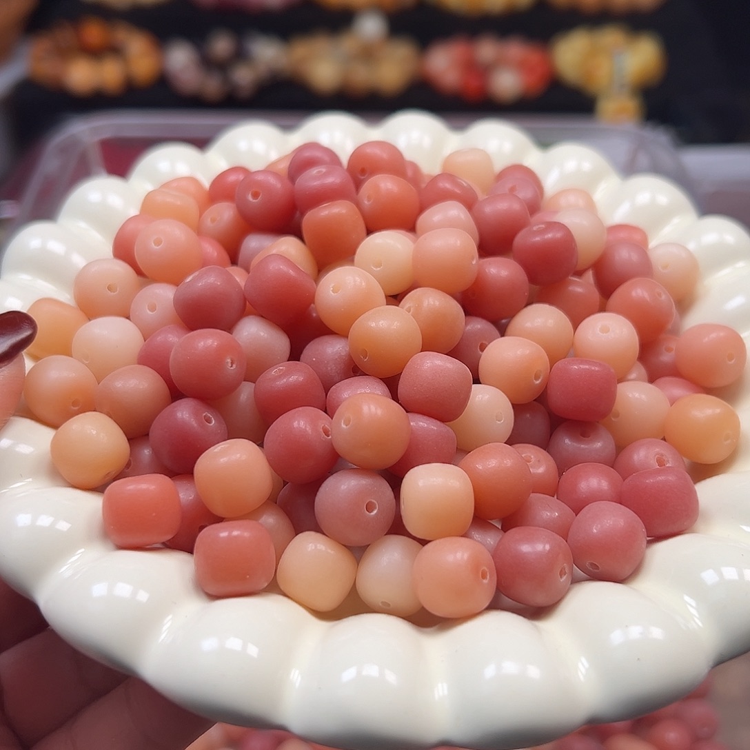 手串菩提根/象牙果卡11粉色桶120颗