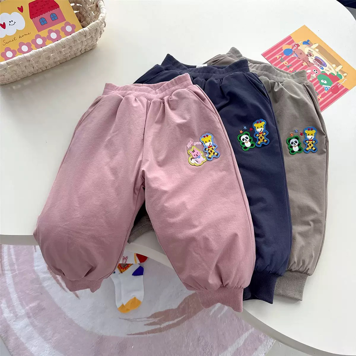 【25冬新加厚绗棉棉裤】日系男女童卡通熊猫加厚绗棉保暖外穿棉裤