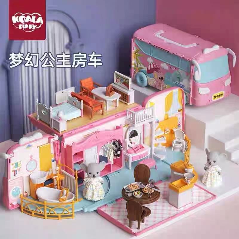 豪华孩子考拉旅行房车公仔玩偶生日礼物儿童早教学习过家家玩具