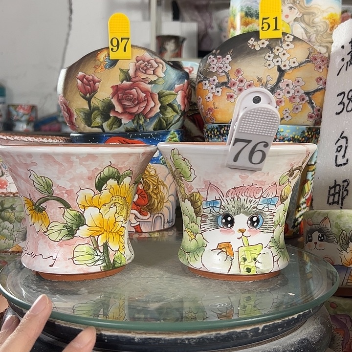 满38包邮 景德镇幸运花盆