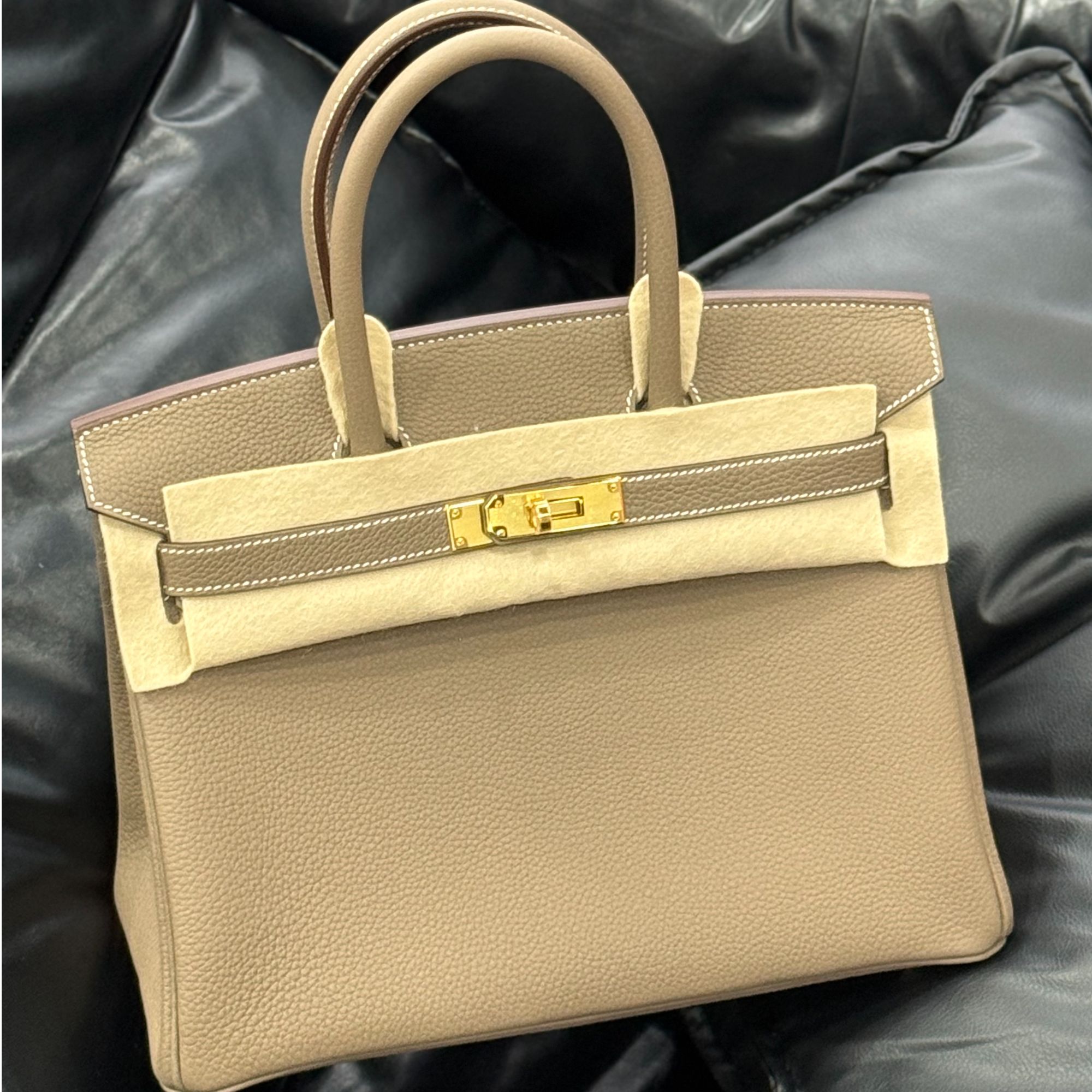 全新未使用 Hermes/爱马仕  birkin30 大象灰金扣 togo皮 W刻 
