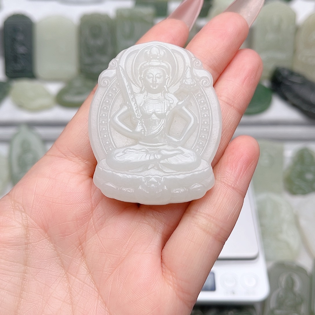 和田玉未镶嵌颈饰顺****水