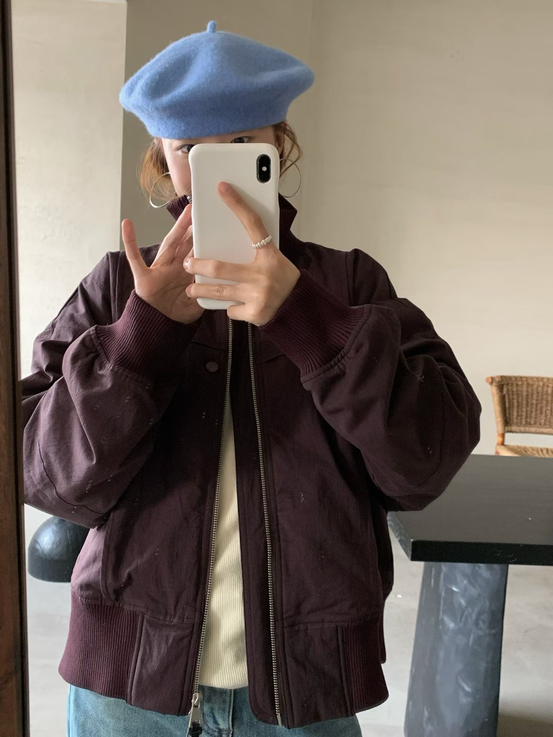 休闲立领拉链棉服外套