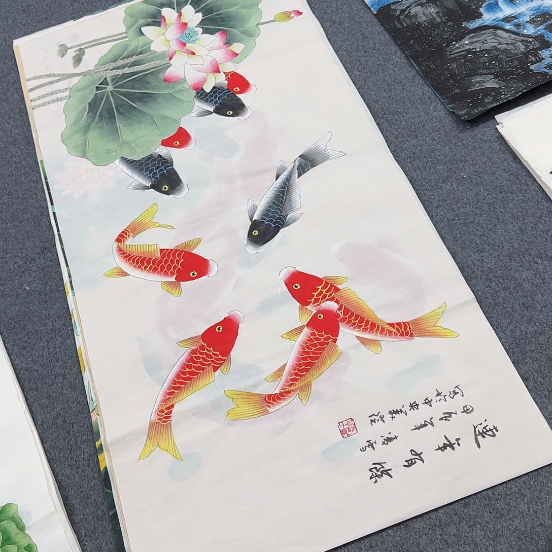 国画尺寸50X100手绘作品 