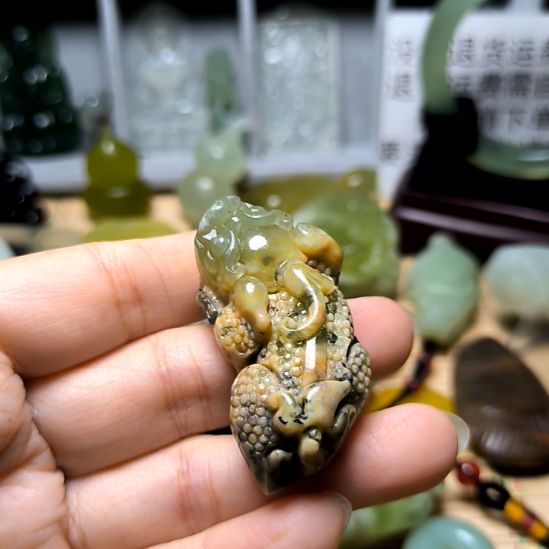 四***斋未镶嵌岫玉吊坠(不含链)