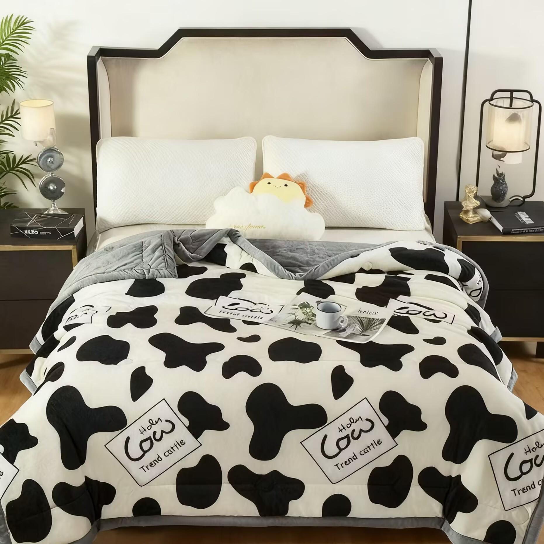 【试睡三十天】保暖牛奶绒被子亲肤舒适保暖 奶牛潮酷