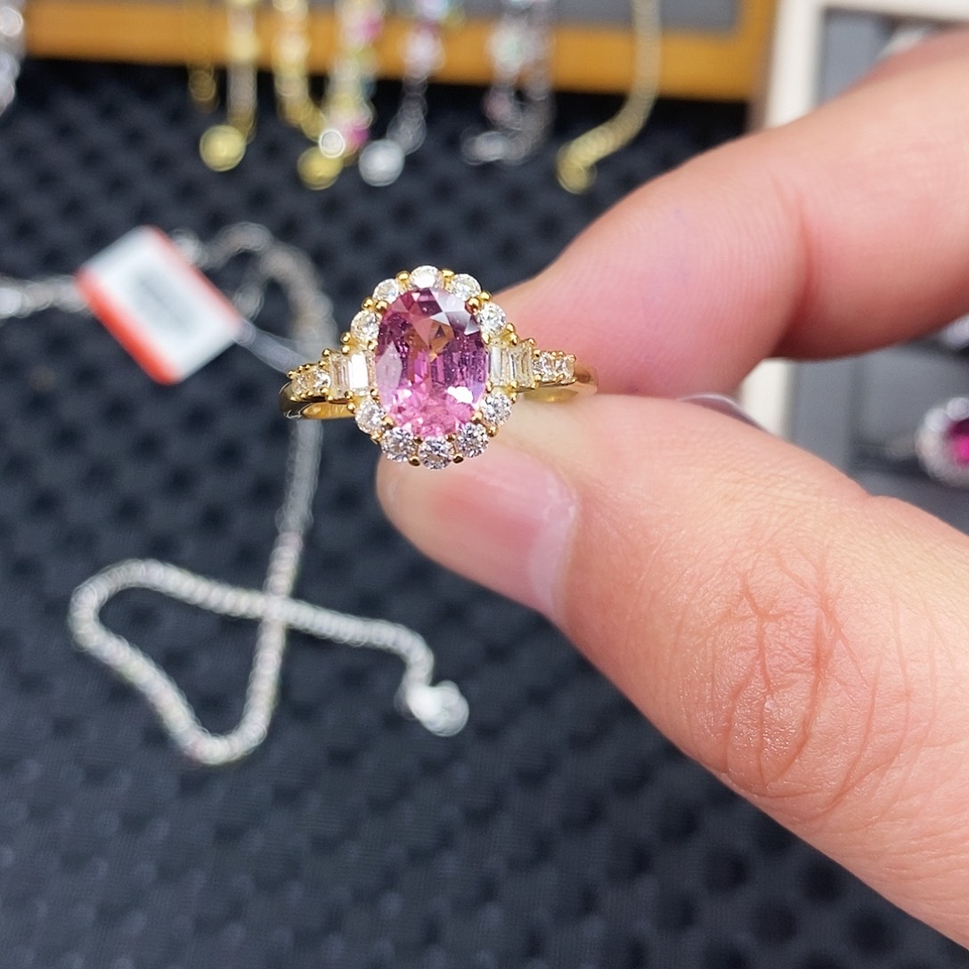 瑜***碧玺银S925镶嵌戒指