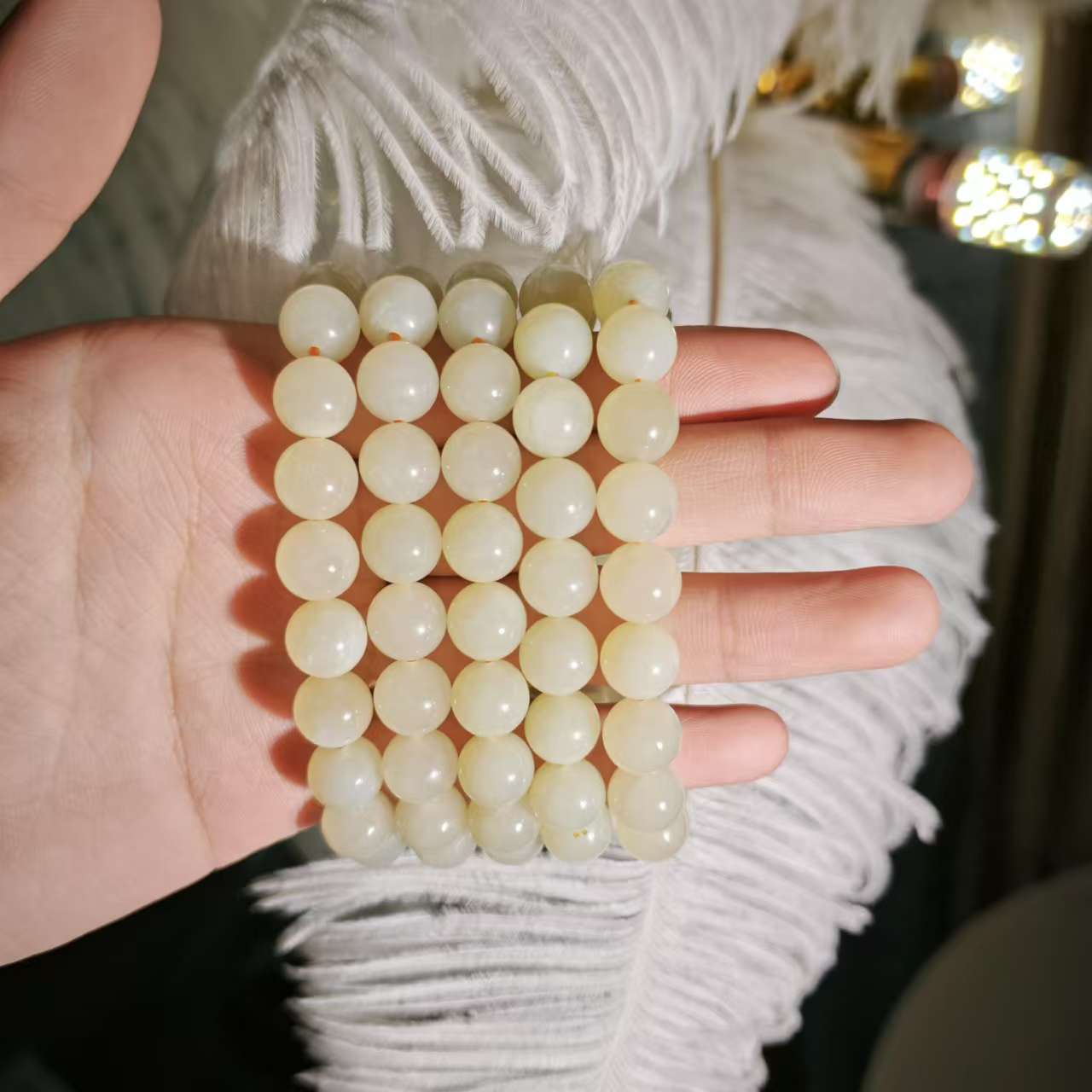 【遇见轻奢珠宝】-S061-天然和田玉单圈手链多样性发1