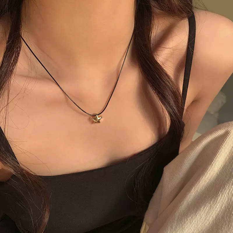 非金属布艺项链 Moonlight新款油蜡皮绳星星项链【267】抽拉毛衣链