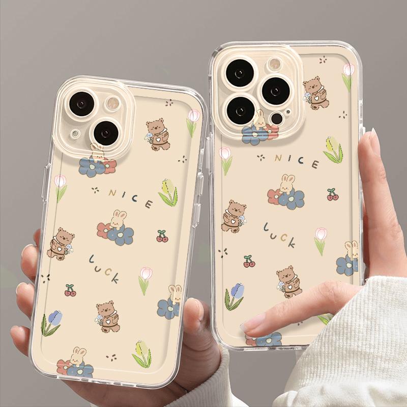 奥菲顿Nice花花小熊适用iPhone16/15手机软壳华为viv小米15oppo套