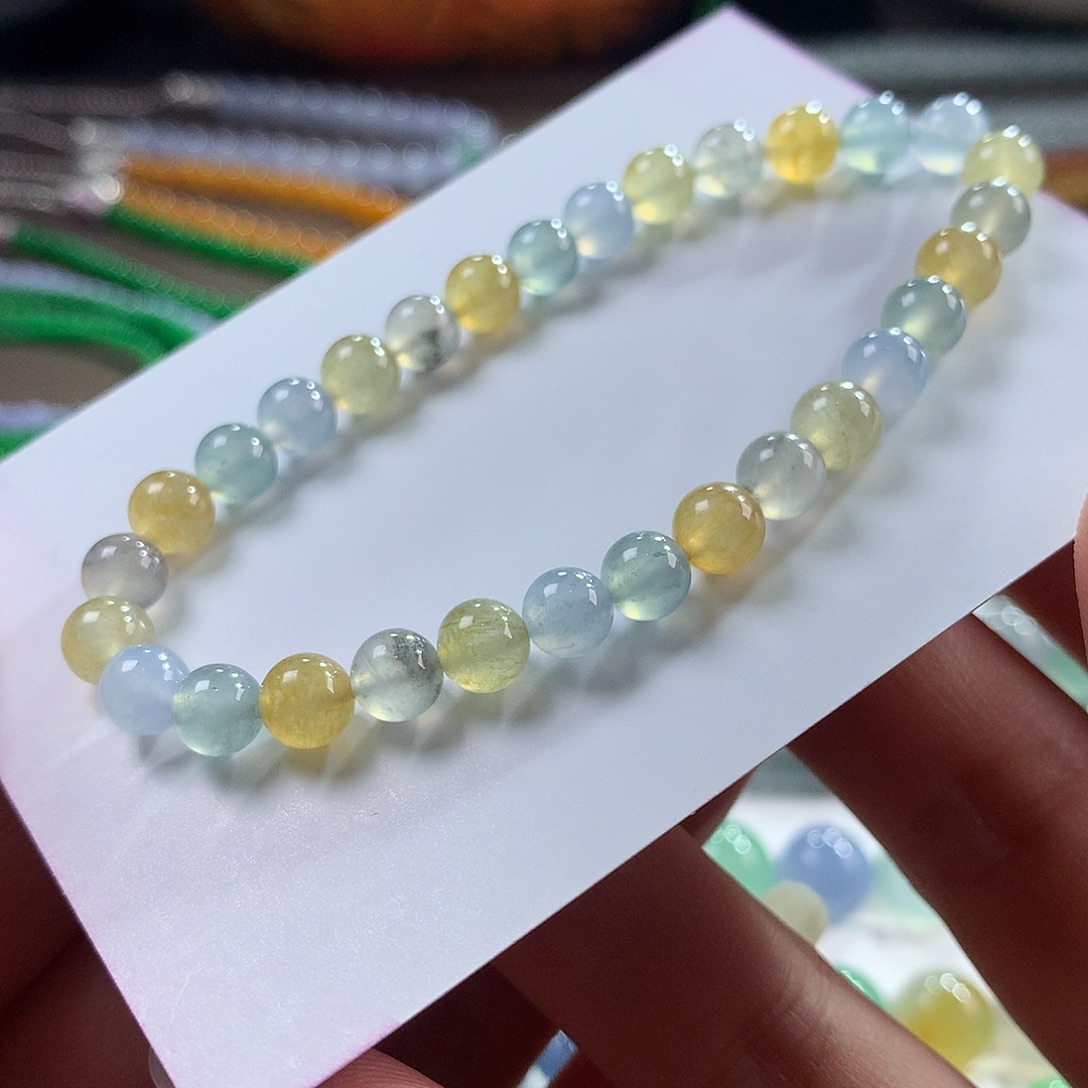 翡翠未镶嵌手链翡翠冰胶底糖果缤纷卡6.20+