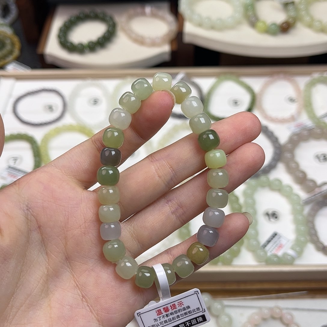 未镶嵌和田玉手串和田玉卡8多宝